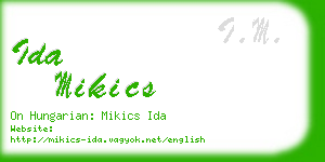 ida mikics business card